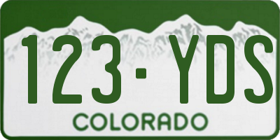 CO license plate 123YDS