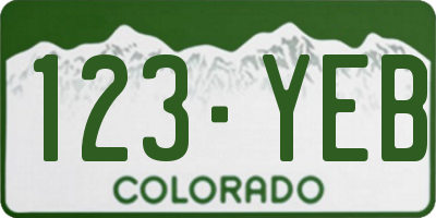 CO license plate 123YEB