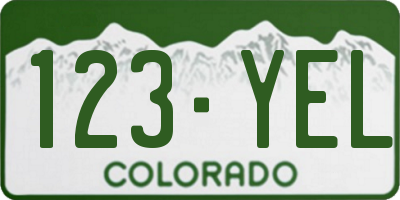 CO license plate 123YEL