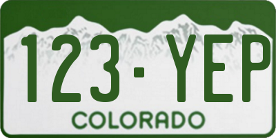 CO license plate 123YEP