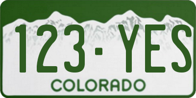 CO license plate 123YES