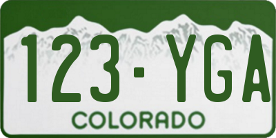 CO license plate 123YGA