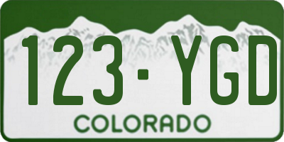 CO license plate 123YGD
