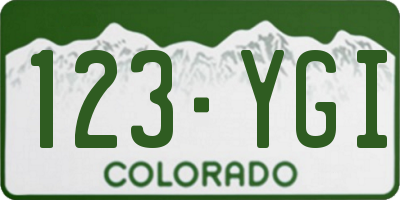 CO license plate 123YGI