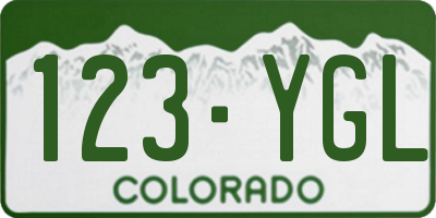 CO license plate 123YGL
