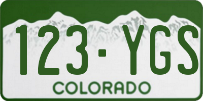 CO license plate 123YGS
