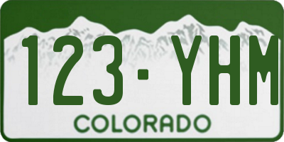 CO license plate 123YHM