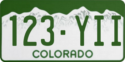 CO license plate 123YII