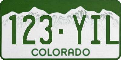 CO license plate 123YIL