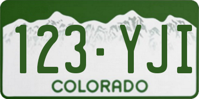 CO license plate 123YJI