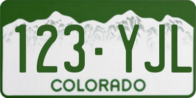 CO license plate 123YJL