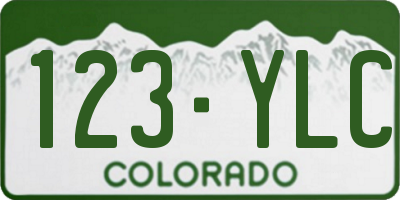 CO license plate 123YLC