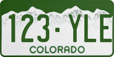 CO license plate 123YLE