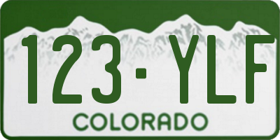 CO license plate 123YLF