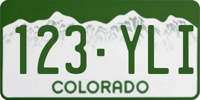 CO license plate 123YLI
