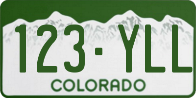 CO license plate 123YLL
