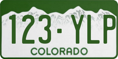 CO license plate 123YLP