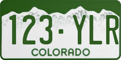 CO license plate 123YLR