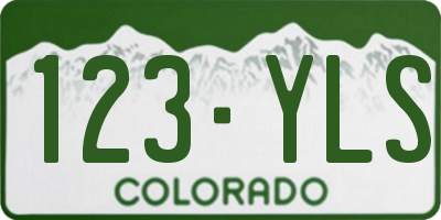 CO license plate 123YLS
