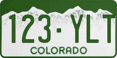 CO license plate 123YLT