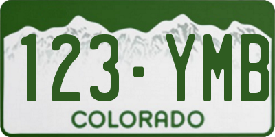 CO license plate 123YMB