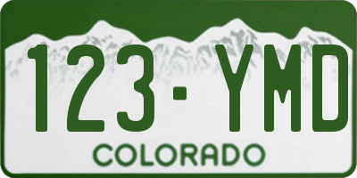 CO license plate 123YMD