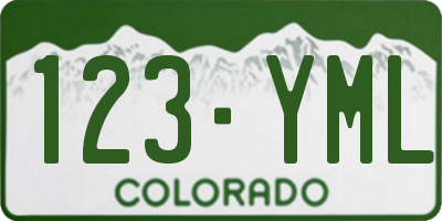 CO license plate 123YML