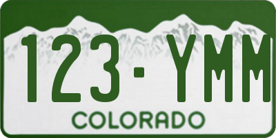 CO license plate 123YMM