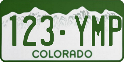 CO license plate 123YMP