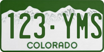 CO license plate 123YMS