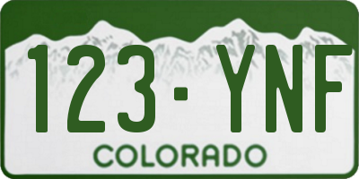 CO license plate 123YNF