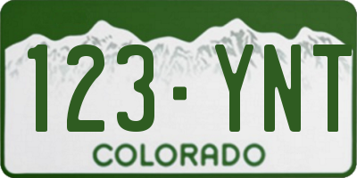 CO license plate 123YNT