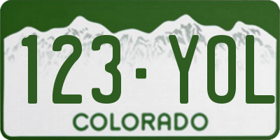 CO license plate 123YOL