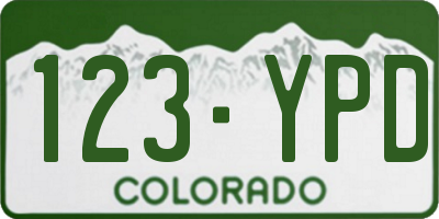 CO license plate 123YPD