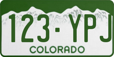 CO license plate 123YPJ