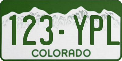 CO license plate 123YPL