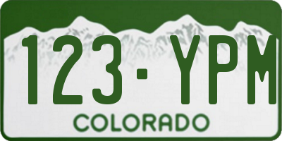 CO license plate 123YPM