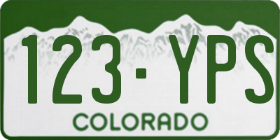 CO license plate 123YPS