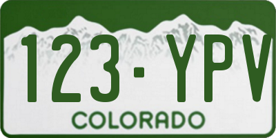 CO license plate 123YPV