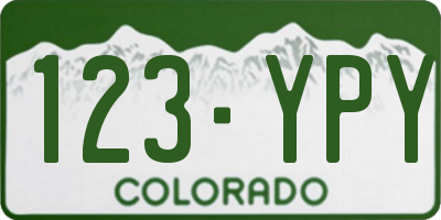 CO license plate 123YPY