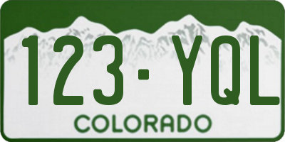CO license plate 123YQL