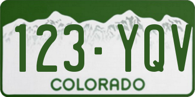 CO license plate 123YQV