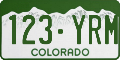 CO license plate 123YRM