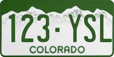 CO license plate 123YSL
