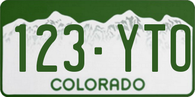 CO license plate 123YTO