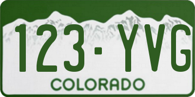 CO license plate 123YVG