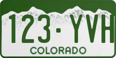 CO license plate 123YVH