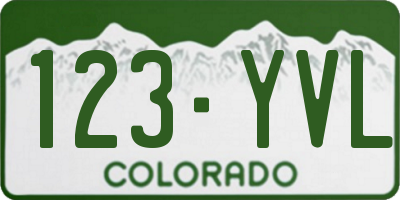 CO license plate 123YVL