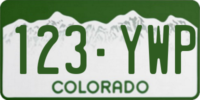 CO license plate 123YWP