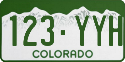 CO license plate 123YYH